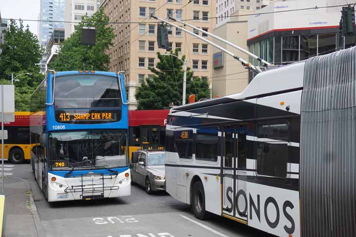 Community Transit ADL Enviro500 10806 & King County NFI Xcelsior XT60 4536